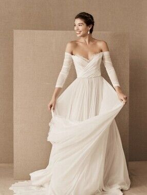 NWT Wtoo by Watters Miles Size 4 Bridal Gown | Off Shoulder | Ivory